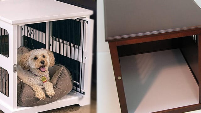 Crown pet products wooden dog crate end table